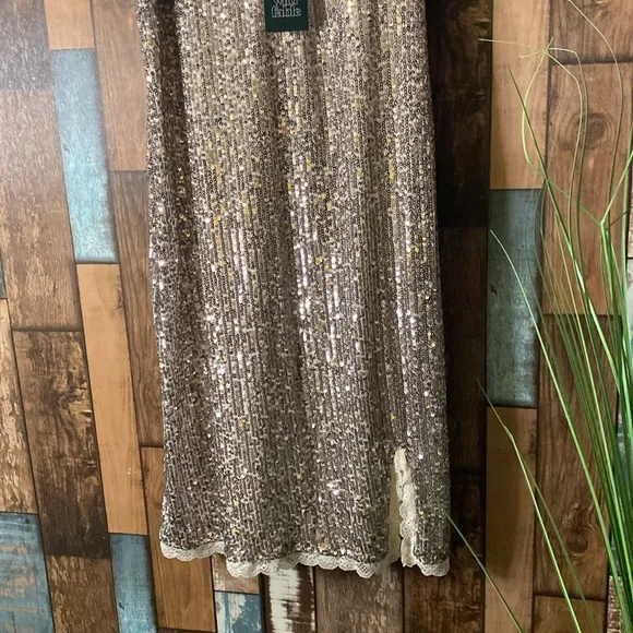 Wild fable silver sequins and lace trim stretchy dress - Picture 3 of 16